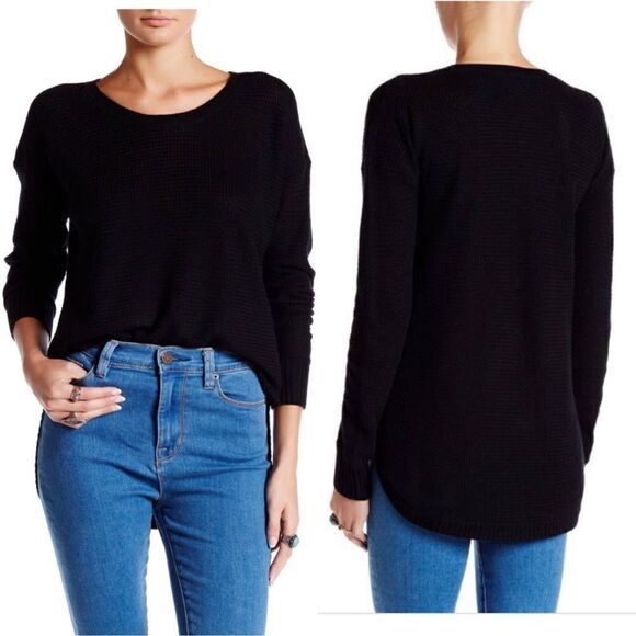 Madewell Chronicle Textured Pullover Sweater Black Size Small Crewneck Sweater - Picture 1 of 9